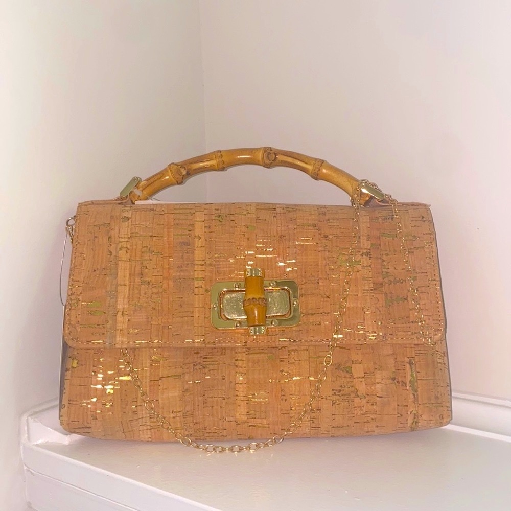 D’Margeaux Cork Crossbody with Bamboo Handle - Picture 2 of 6